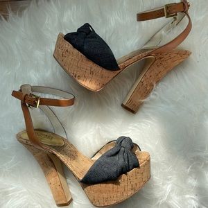 Michael Kors Platform 5 inch cork and denim